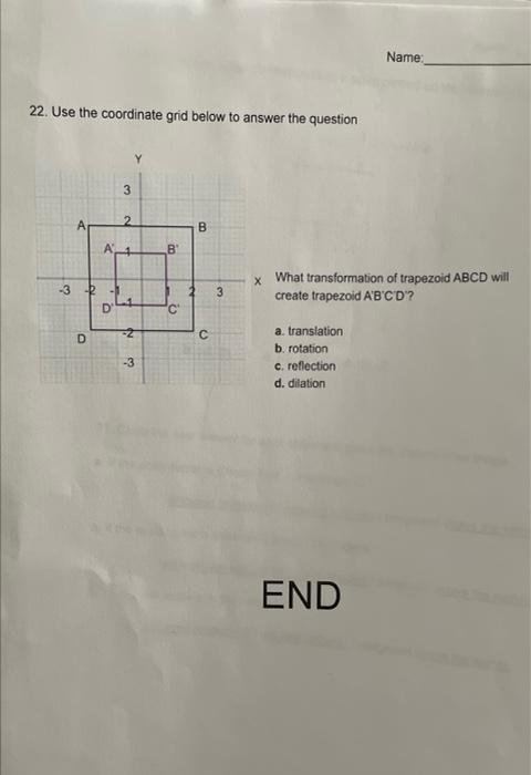 Solved 22. Use The Coordinate Grid Below To Answer The | Chegg.com