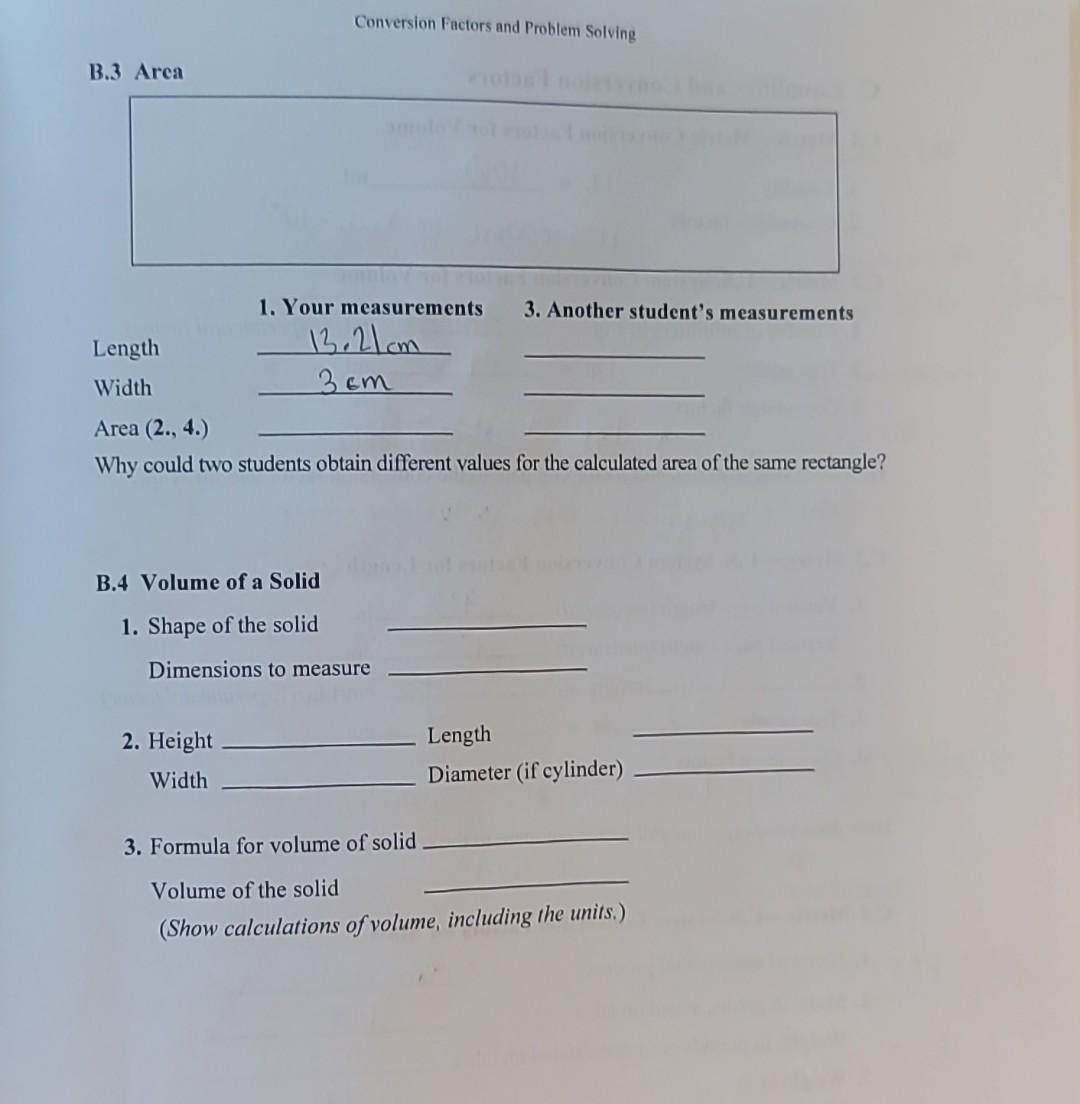 Solved Conversion Factors And Problem Solving B.3 Area Why | Chegg.com