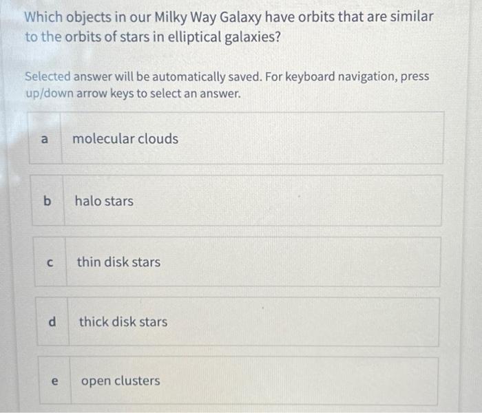 Solved Which objects in our Milky Way Galaxy have orbits | Chegg.com