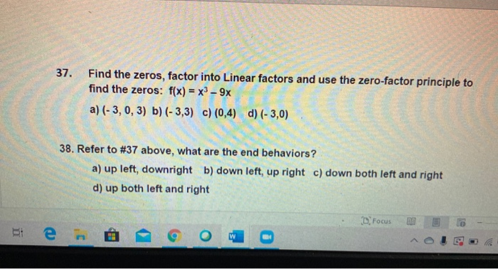 Solved 29 Which Is Correct A A Polynomial Function Of Chegg Com