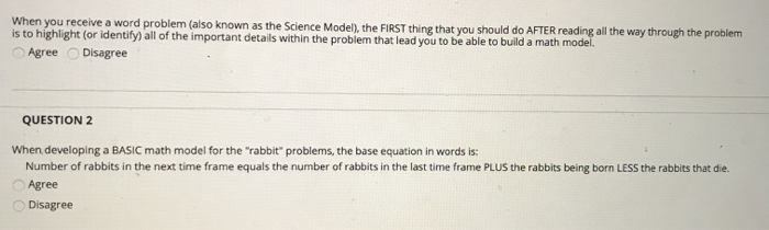 Solved When you receive a word problem (also known as the | Chegg.com