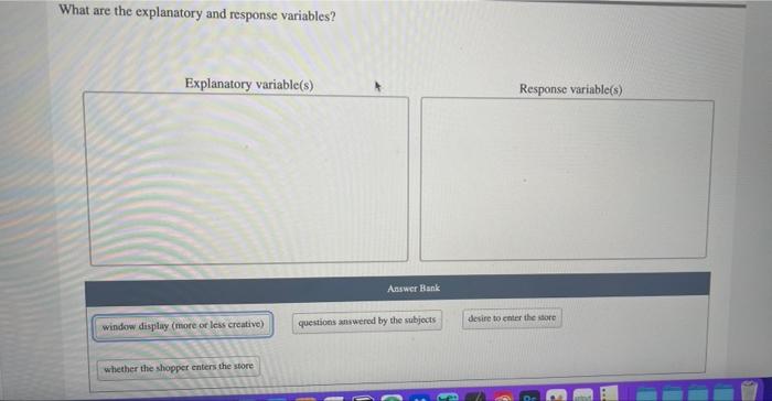 Solved What are the explanatory and response variables? | Chegg.com
