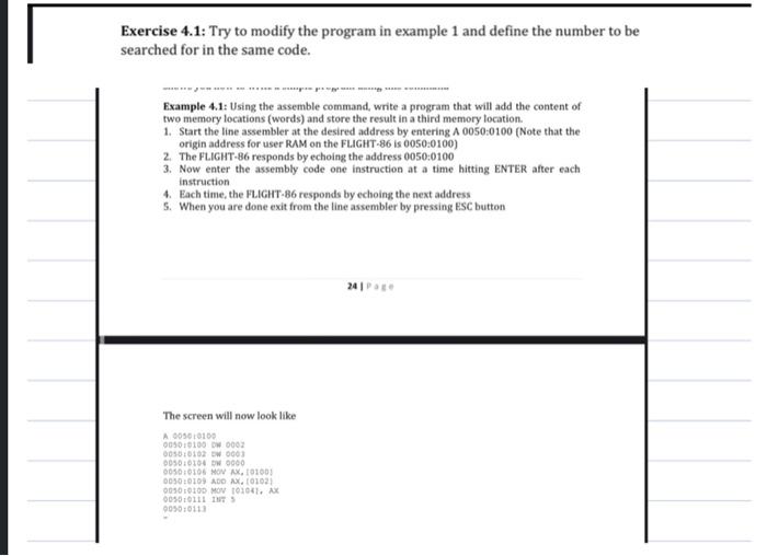Exercise 4.1: Try to modify the program in example 1 | Chegg.com