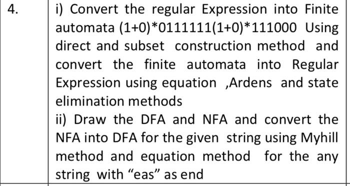 Solved I) Convert The Regular Expression Into Finite | Chegg.com