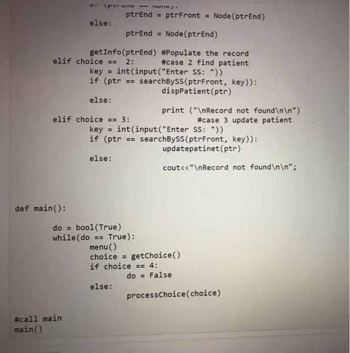 KEEP THE PYTHON CODE AS IT IS and try the python | Chegg.com