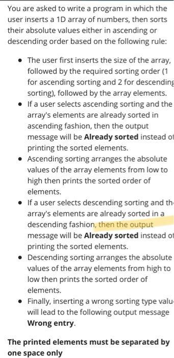Solved You are asked to write a program in which the user | Chegg.com