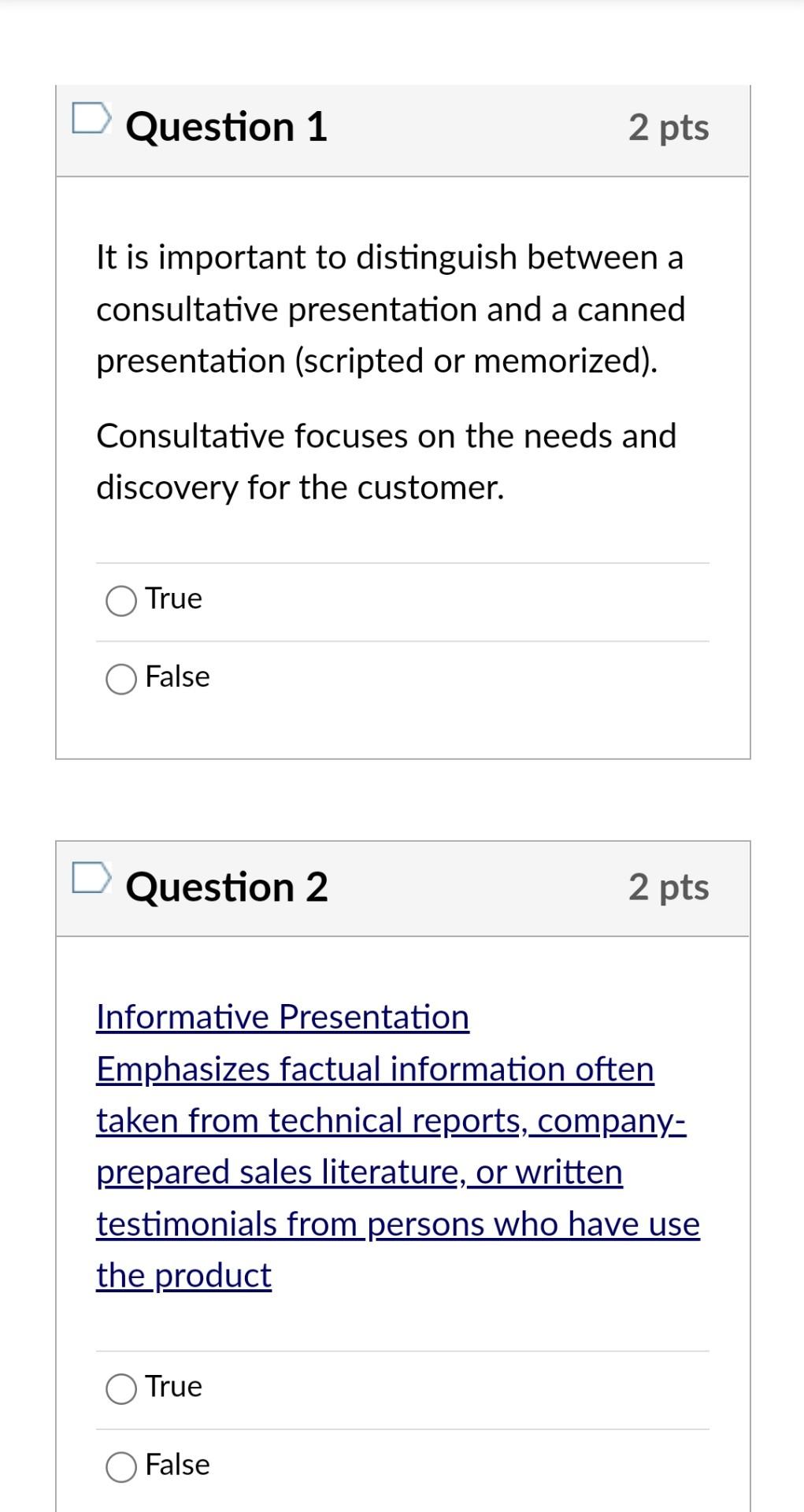 Solved Question 1 2 pts It is important to distinguish | Chegg.com