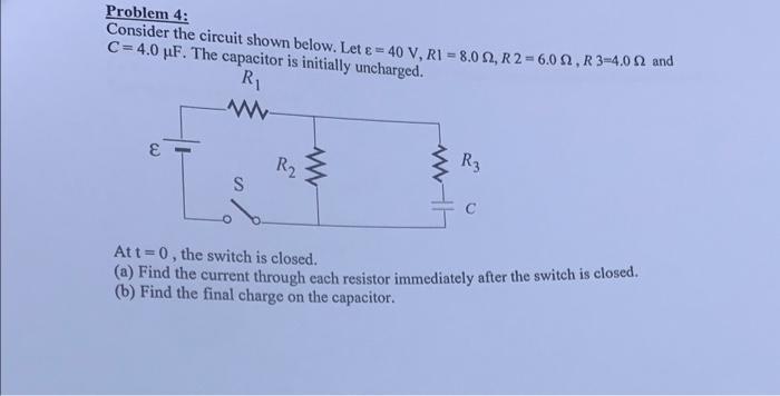 Solved Problem 4: Consider the circuit shown below. Let ε=40 | Chegg.com