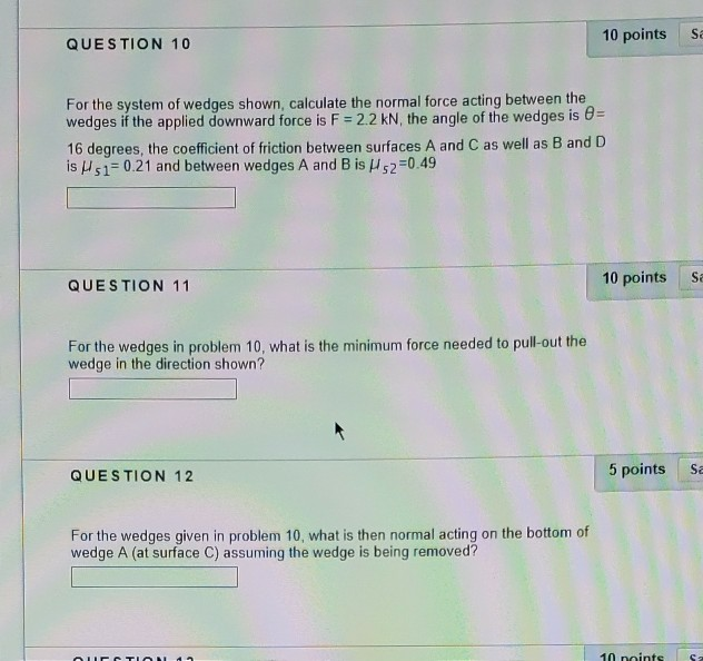 Solved Questions 10 to 12 QUESTION 10 10 points S For the | Chegg.com