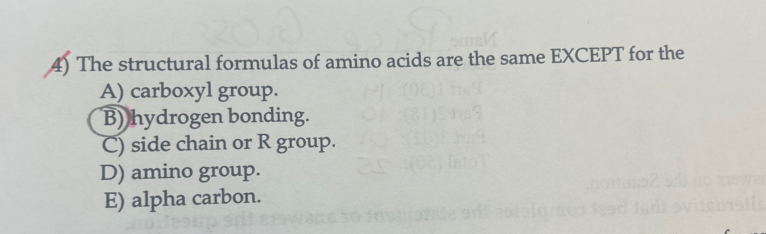 Solved The structural formulas of amino acids are the same | Chegg.com
