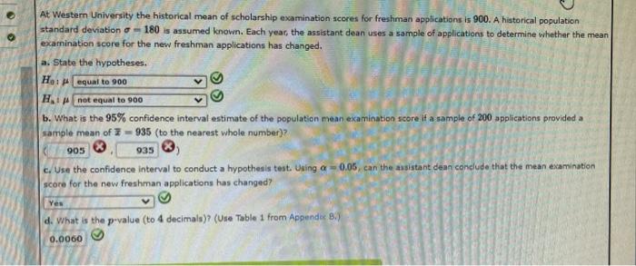 Solved At Western University The Historical Mean Of | Chegg.com