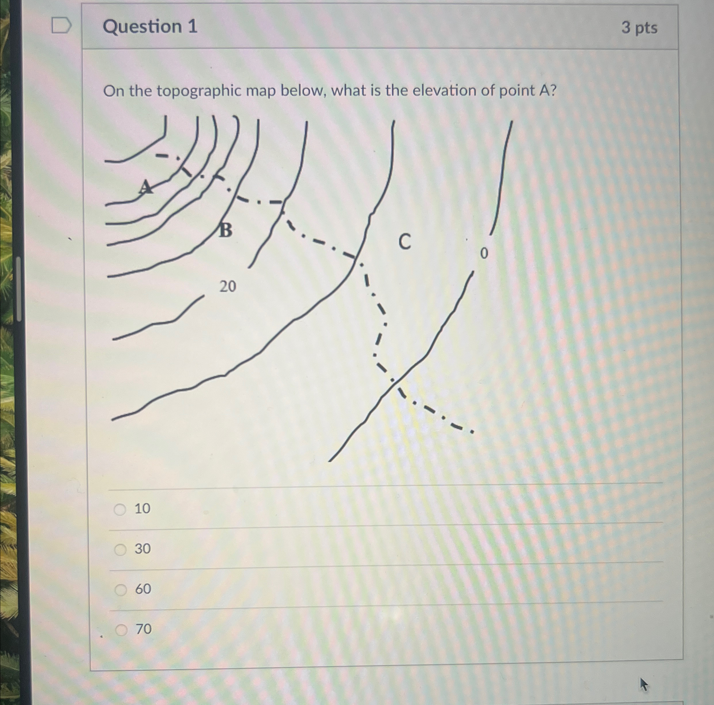 Solved Question 13 ﻿ptsOn the topographic map below, what is | Chegg.com