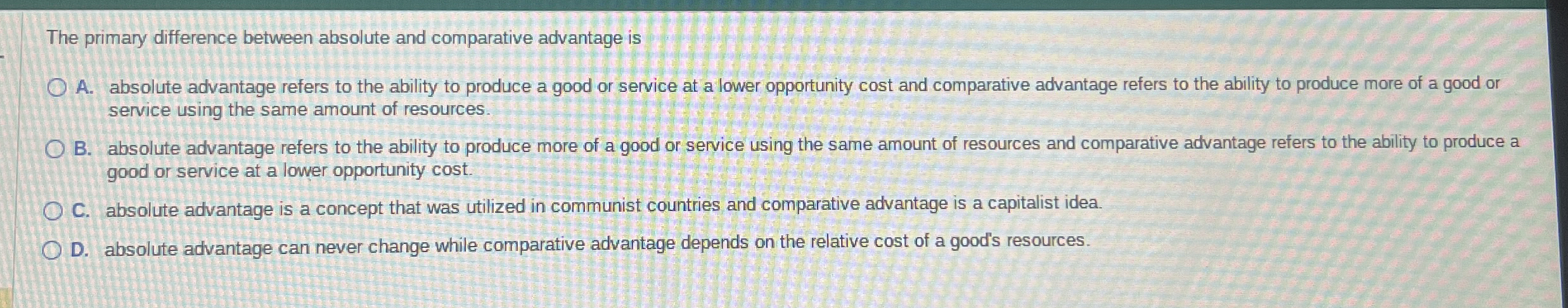 Solved The primary difference between absolute and | Chegg.com