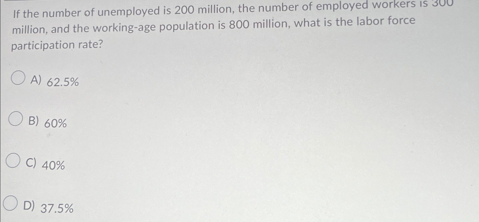 Solved If The Number Of Unemployed Is 200 ﻿million, The | Chegg.com