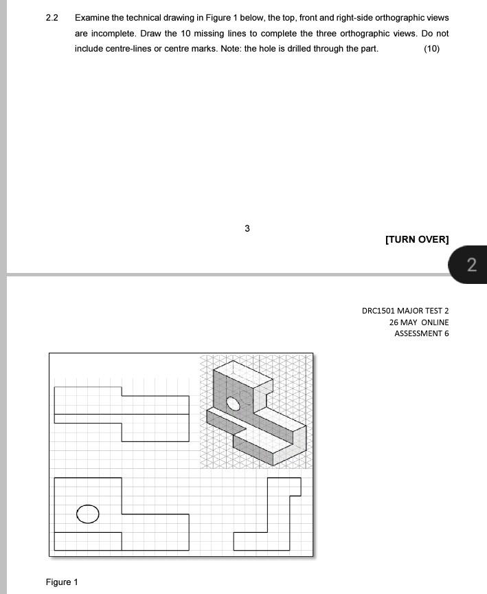 Solved 2.2 Examine The Technical Drawing In Figure 1 Below, | Chegg.com