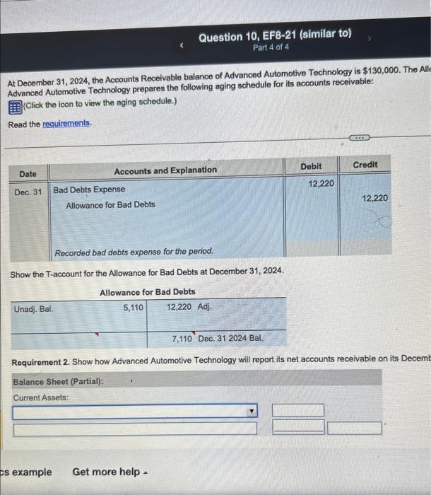 Solved At December 31 2024 The Accounts Receivable Balance Chegg Com   Image