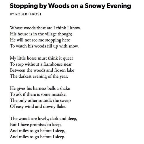 BY ROBERT FROST Whose woods these are I think I know. | Chegg.com