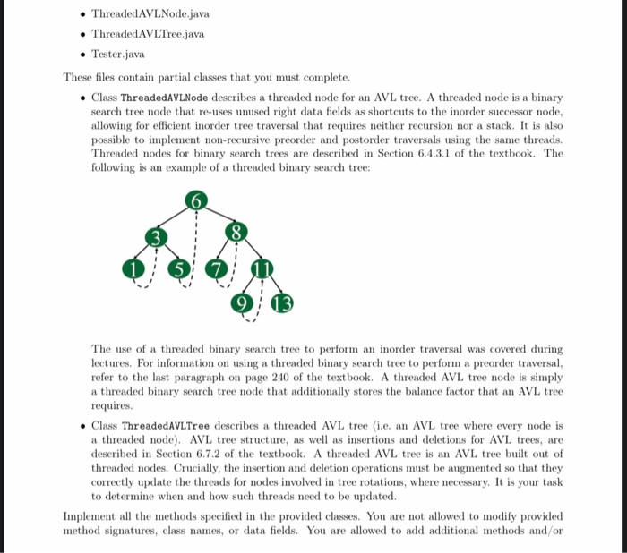 Solved • Threaded AVL Node.java • Threaded AVL Tree.java •