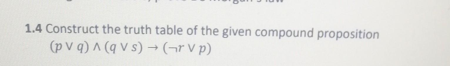 Solved 1.4 Construct the truth table of the given compound | Chegg.com