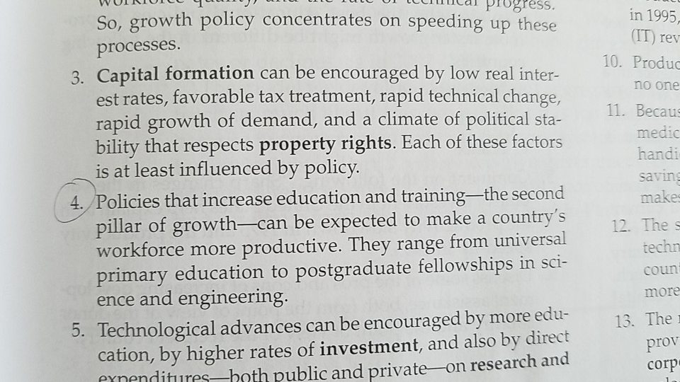 in 1995 (IT) rev 10. Produc no one So, growth policy concentrates on speeding up these progress. processes. 3. Capital format