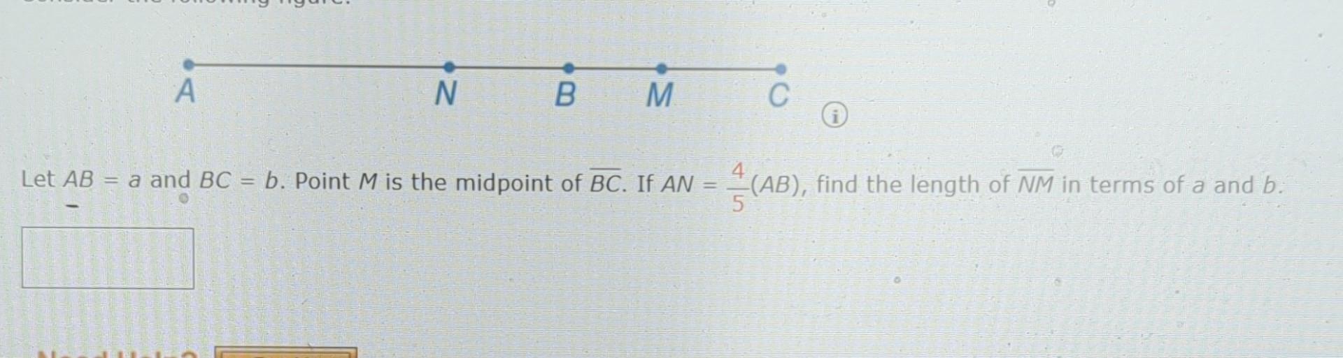 Solved А N B. M. С Let AB = a and BC = b. Point M is the | Chegg.com