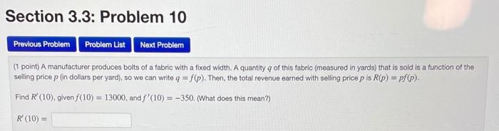 Solved Section 3.3: Problem 10 Previous Problem Problem List | Chegg.com