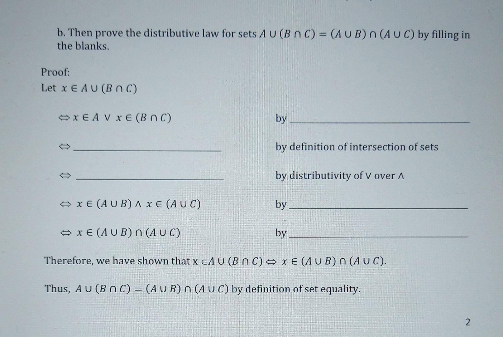 Solved 4. a. Show these sets (A∩B)−C and (Cˉ∩B)∩A are the | Chegg.com