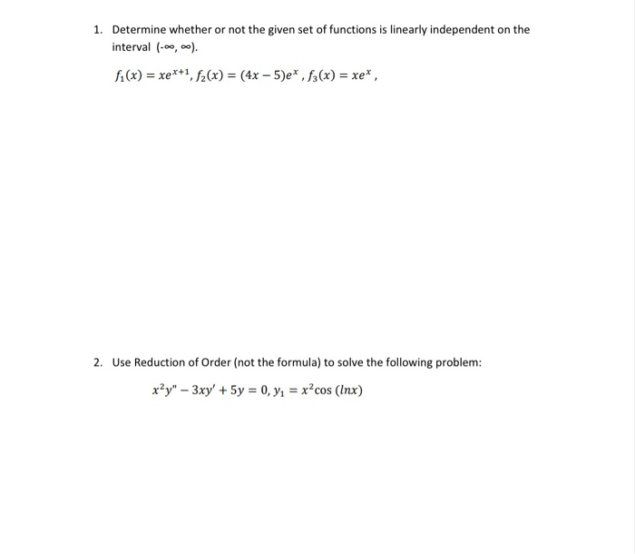 Solved 1. Determine whether or not the given set of | Chegg.com