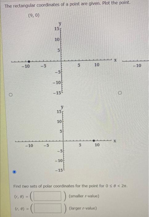 Solved The rectangular coordinates of a point are given. | Chegg.com