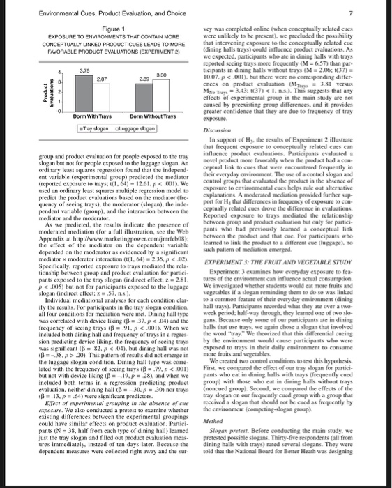 Solved: Environmental Cues, Product Evaluation, And Choice 