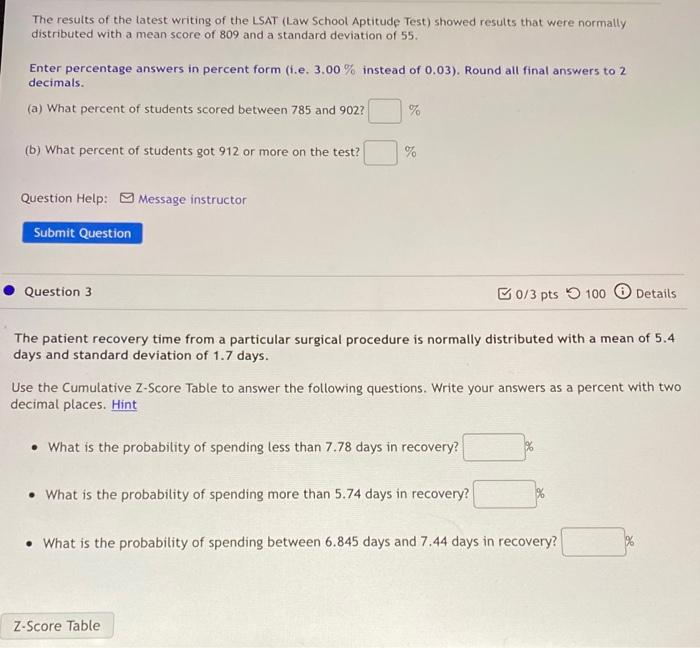 Solved The Results Of The Latest Writing Of The LSAT Law Chegg