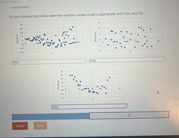 Solved For Each Residual Plot Below Determine Whether A