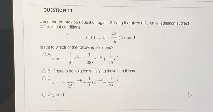Solved Consider the previous question again. Solving the | Chegg.com