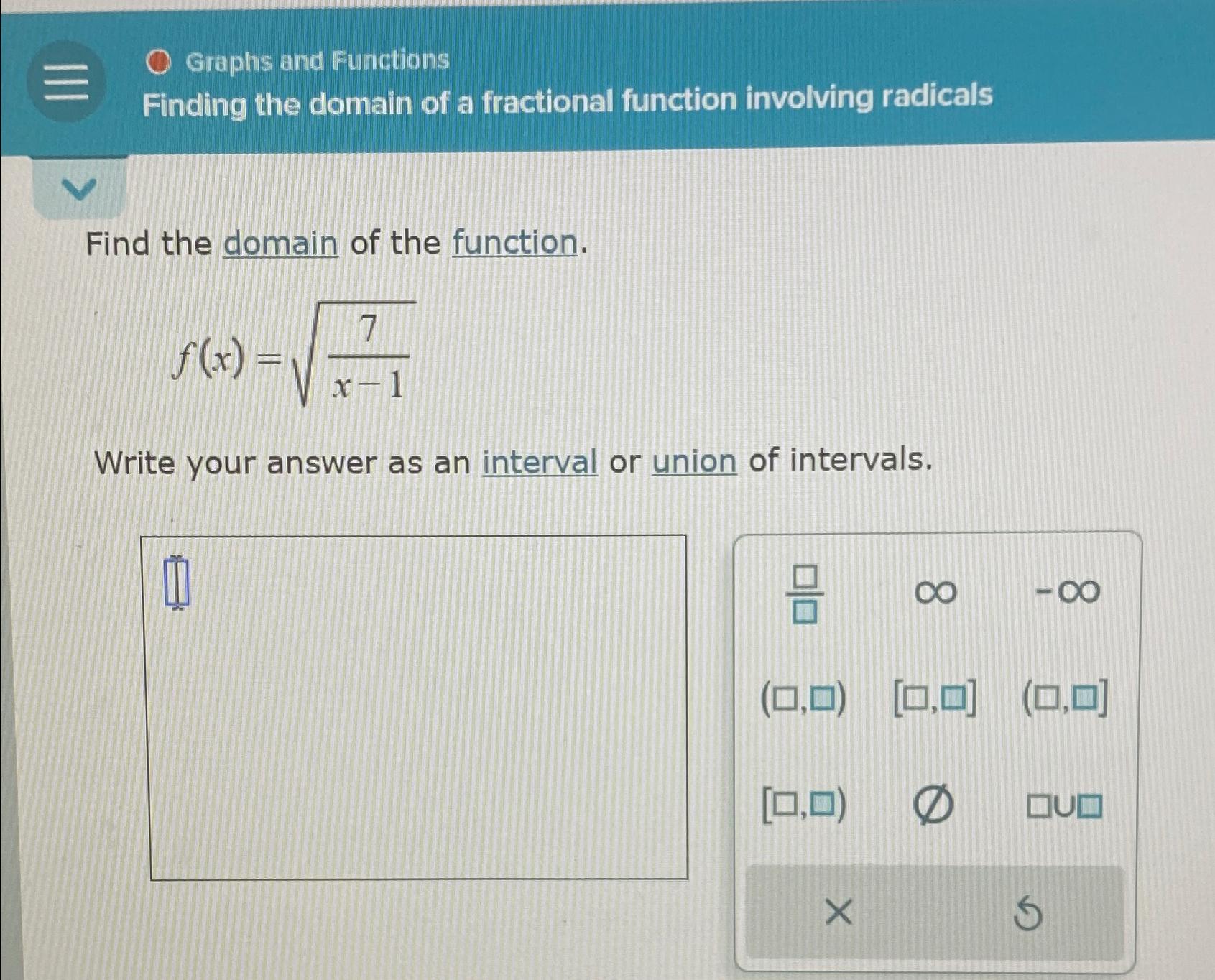 how to find the domain of a fractional function involving radicals