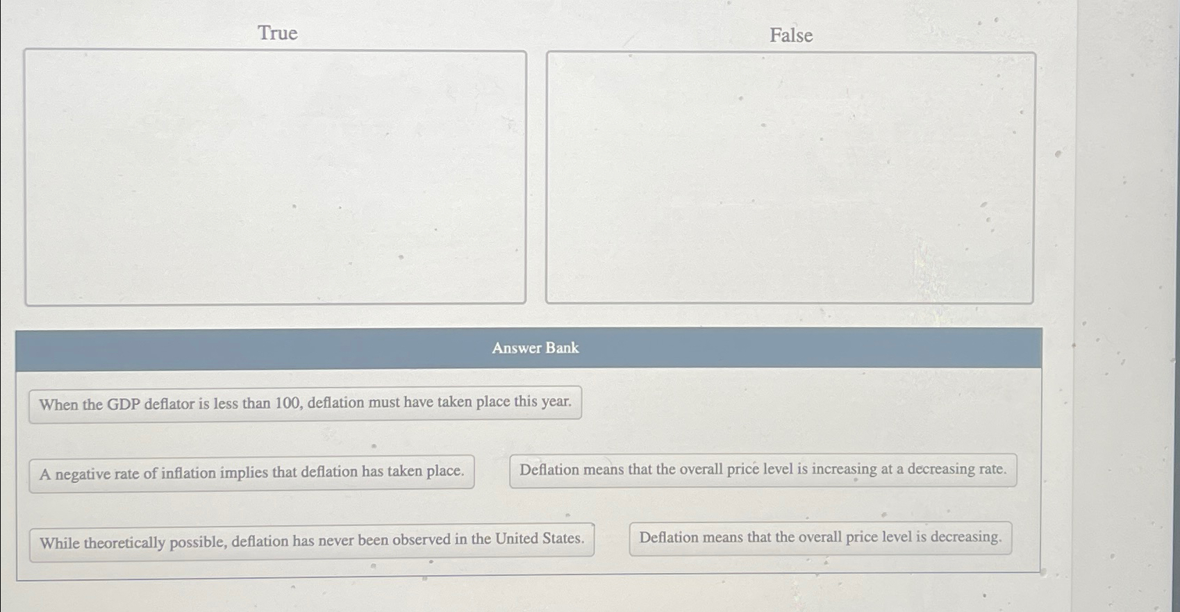 Solved TrueFalseAnswer BankWhen the GDP deflator is less | Chegg.com