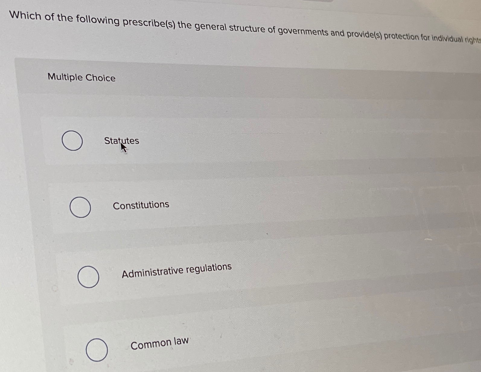 Solved Which of the following prescribe(s) ﻿the general | Chegg.com