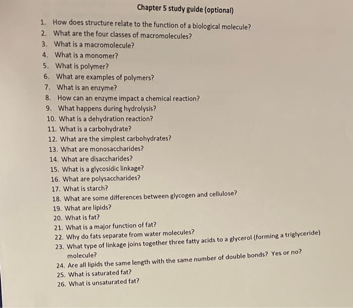 Solved Chapter 5 study guide (optional) 1. How does | Chegg.com