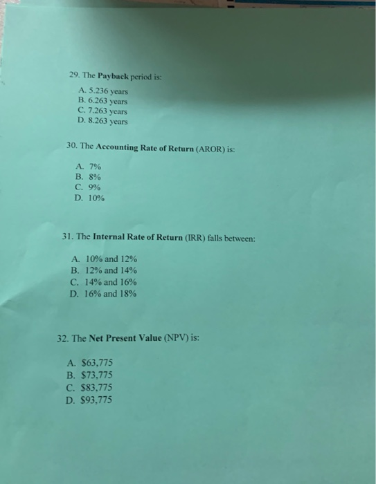 Solved USE THE FOLLOWING INFORMATION FOR THE NEXT 4 | Chegg.com