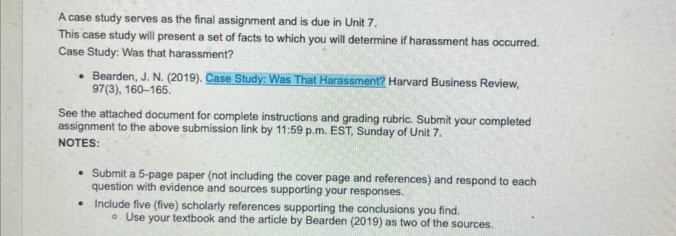 Solved A case study serves as the final assignment and is | Chegg.com