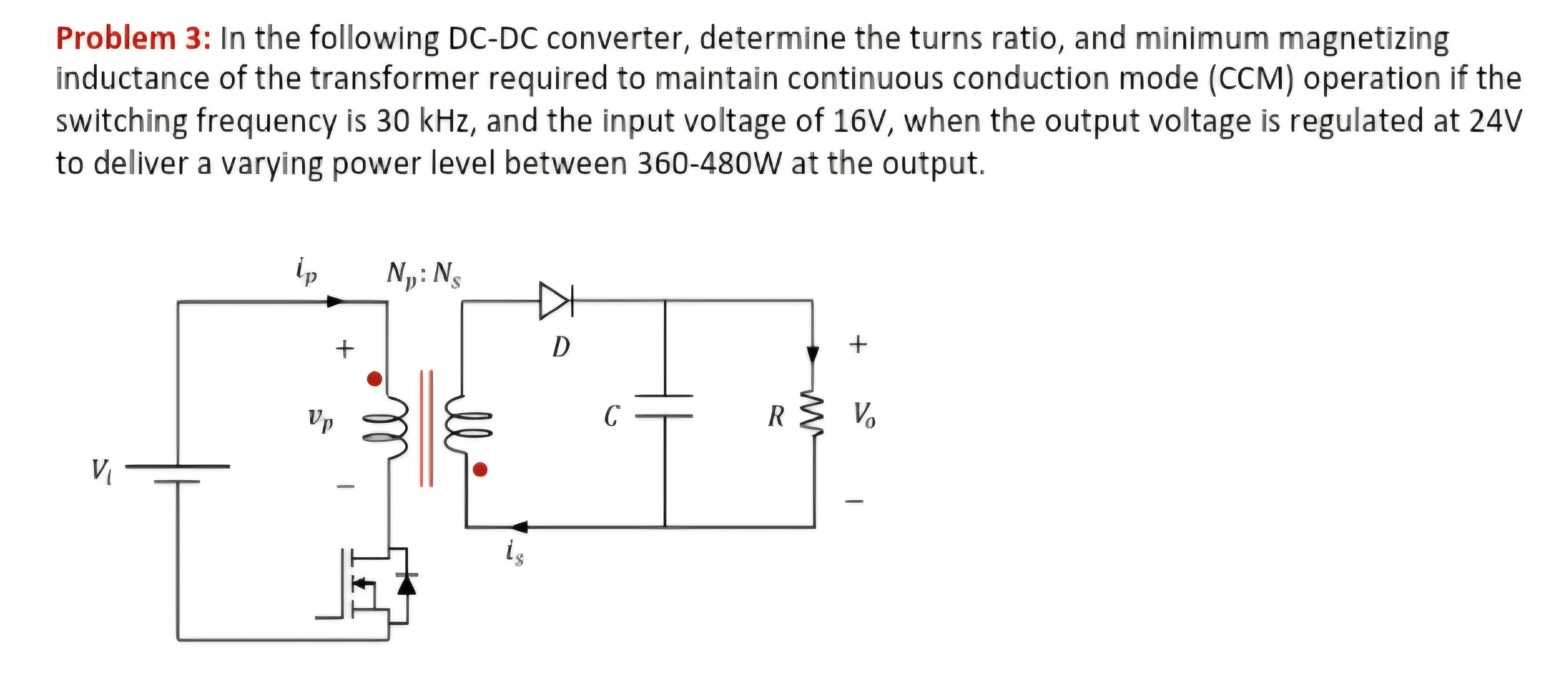 Solved Problem 3: In the following DC-DC converter, | Chegg.com