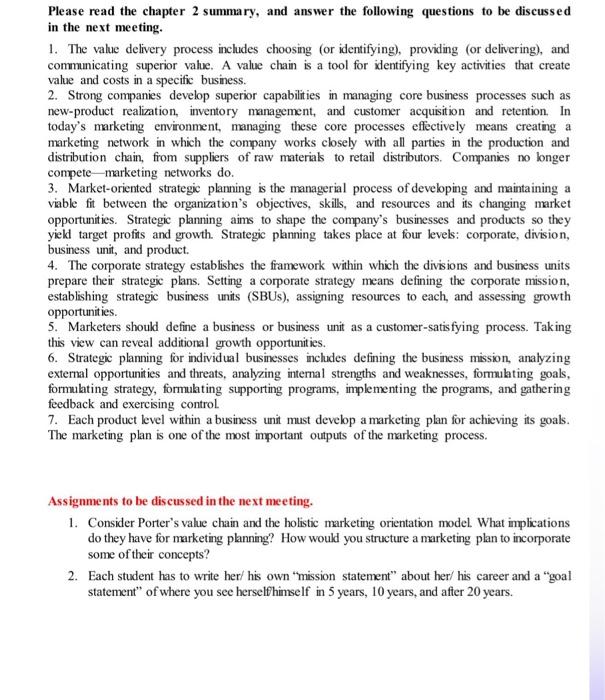 Solved Please read the chapter 2 summary, and answer the | Chegg.com