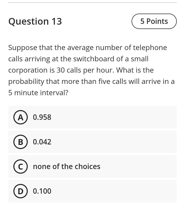 Solved Question 13 5 Points Suppose that the average number | Chegg.com