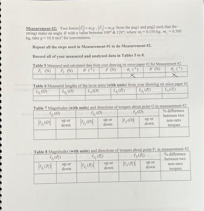 (1) 0 Experiment 7 Static equilibrium of a rigid body