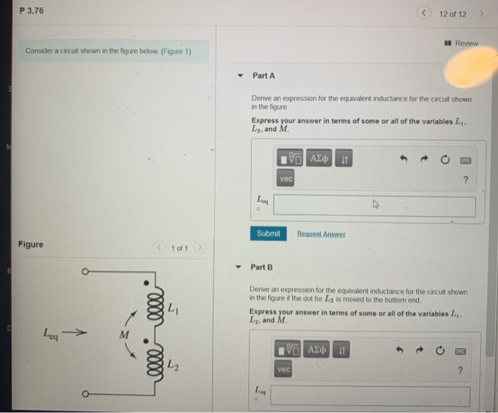 Solved 12 of 12 P 3.76 Review Consider a circut shown in the | Chegg.com