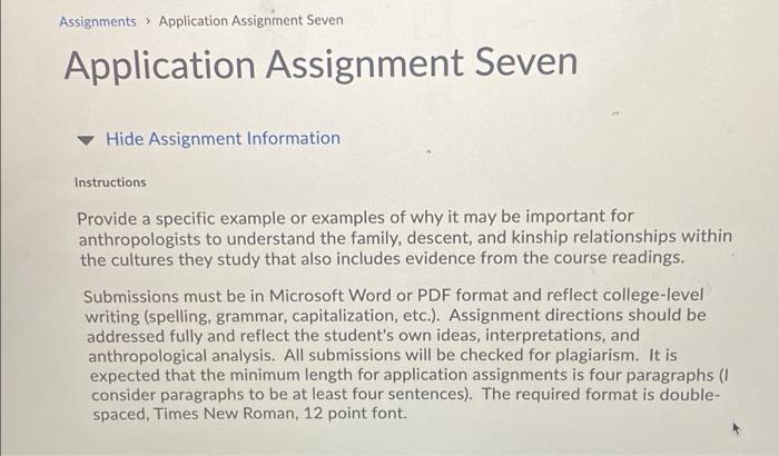 Solved Assignments > Application Assignment Seven | Chegg.com