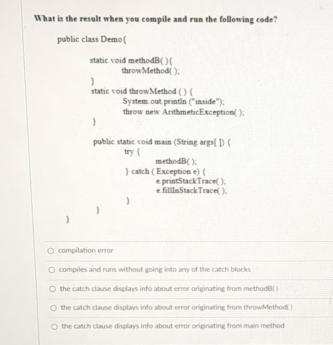 Solved What is the result when you compile and run the | Chegg.com