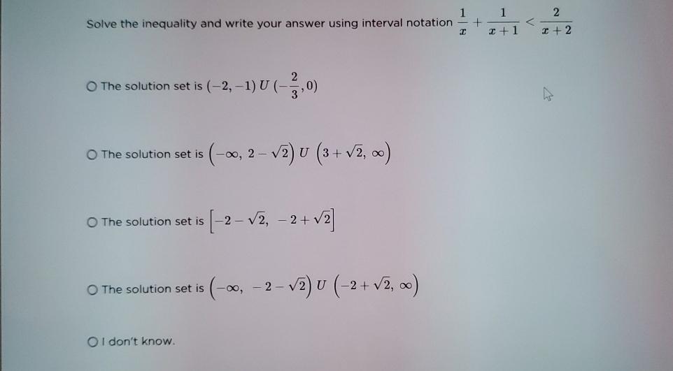 Solved Solve The Inequality And Write Your Answer Using | Chegg.com