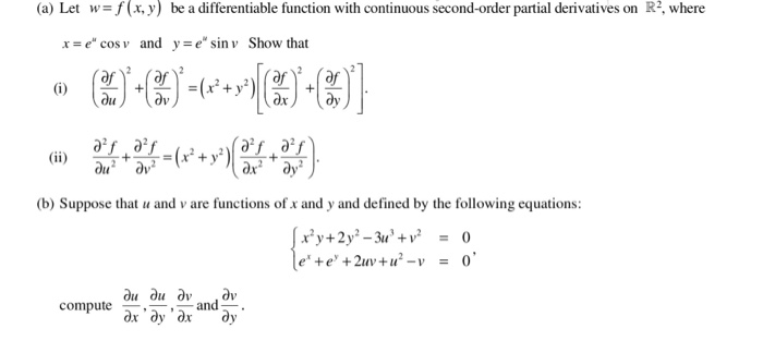 Solved A Let W F X Y Be A Differentiable Function With Chegg Com