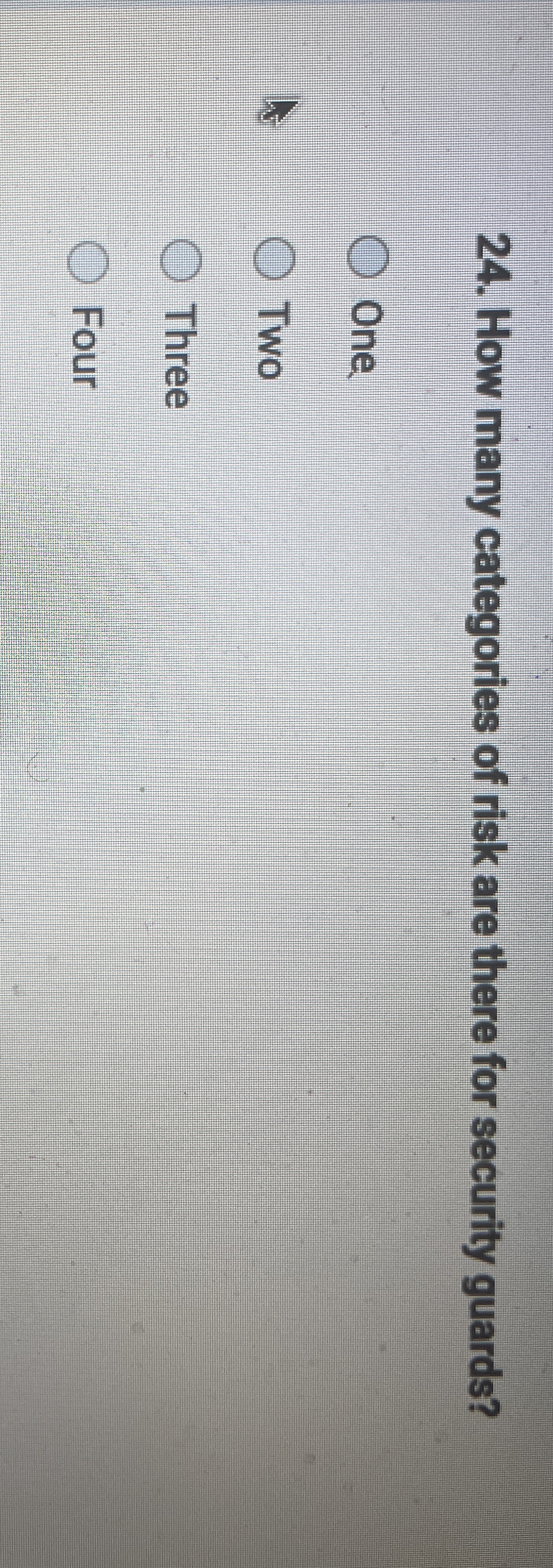 Solved How many categories of risk are there for security