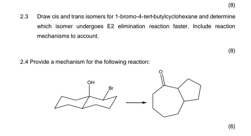 Solved 2.3 Draw cis and trans isomers for | Chegg.com